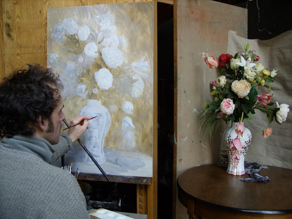 Flowers in Chinese Vase